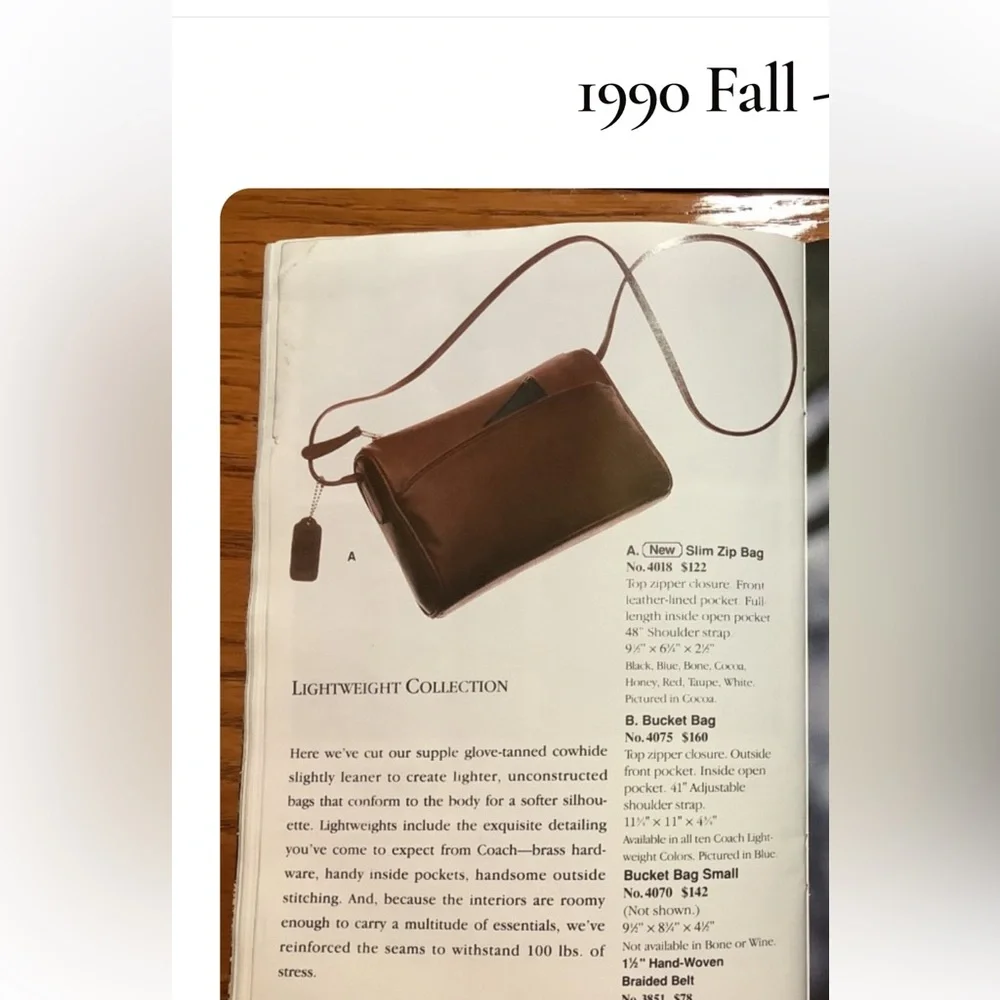 Coach Vintage Taupe Slim Zip Bag